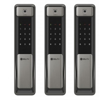 Врезной электронный дверной замок Solity GSP-2000BK Dark Silver с отпечатком пальца