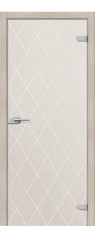 Межкомнатная дверь - Кристалл, цвет: Белое Сатинато